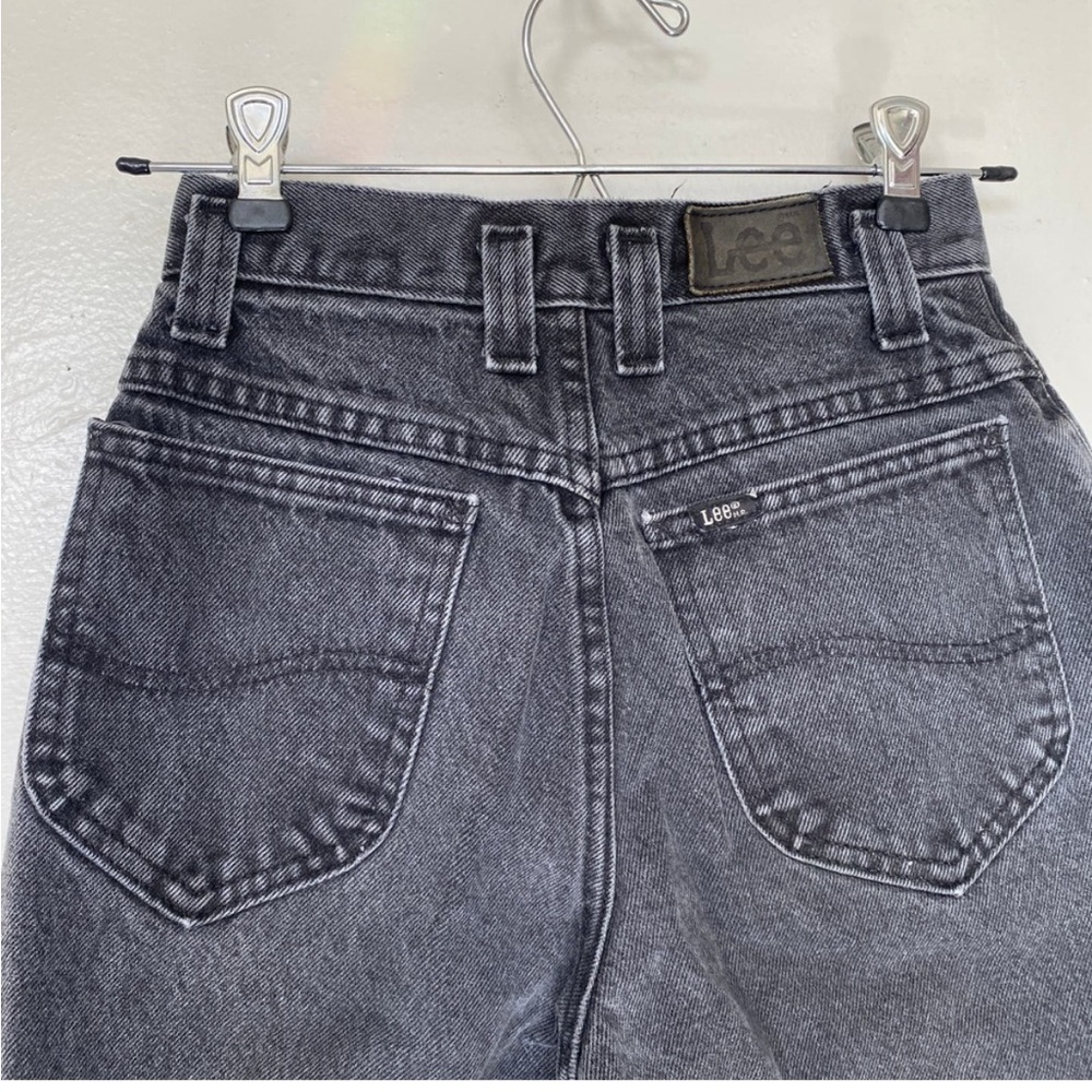 Vintage 1990s Lee Gray Button Front Detail Denim Jeans - Picture 3 of 4